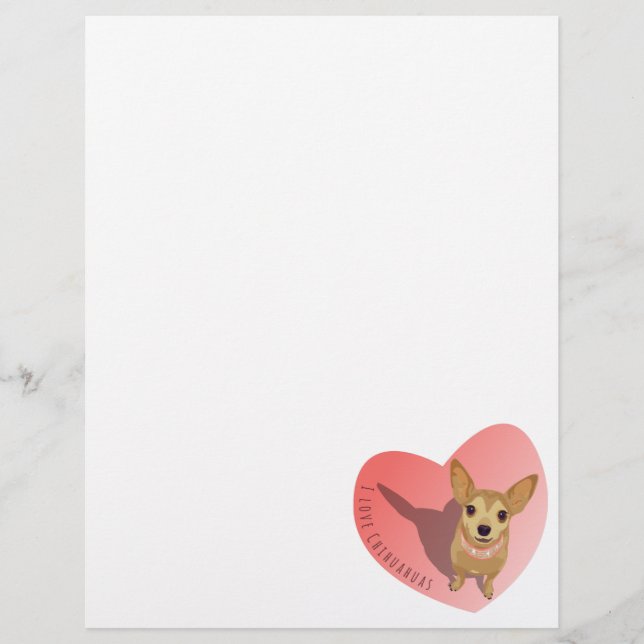 Tan Chihuahua in diamond pink collar in heart (Front)