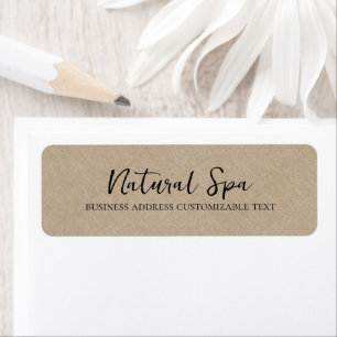 Tan Colour Linen Texture Print black Typography