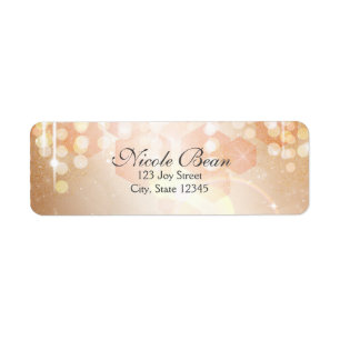Tan Coral & Cream Glamour Lights Address Labels