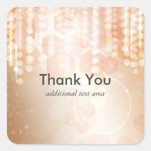 Tan Coral & Cream Glamour Lights Party Stickers