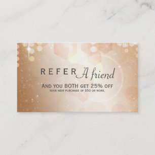 Tan Coral & Cream Glamour Referral Client Card