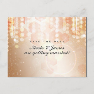 Tan Coral & Crème Glamor Enregistrer La Date Carte