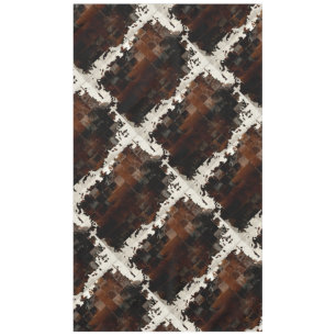 Tan Cowhide Patchwork Print Tablecloth