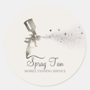 Tan Cream Mobile Tanning Air Brush Gold Makeup Classic Round Sticker
