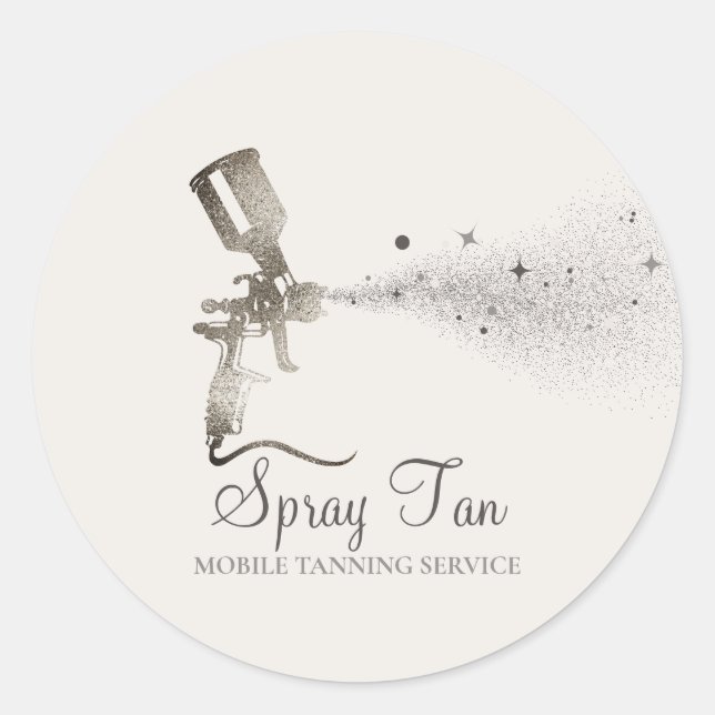 Tan Cream Mobile Tanning Air Brush Gold Makeup Classic Round Sticker (Front)
