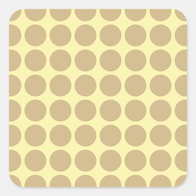 Tan Cream Neutral Dots Square Sticker (Front)