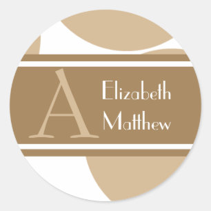 Tan Customize Last and First Name Sticker