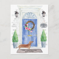 Tan Dachshund Moving Announcement Postcard