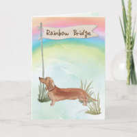Tan Dachshund Pet Sympathy Over Rainbow Bridge