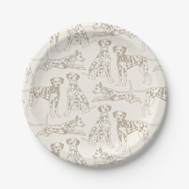 Tan Dalmatian Dogs Paper Plate (Front)