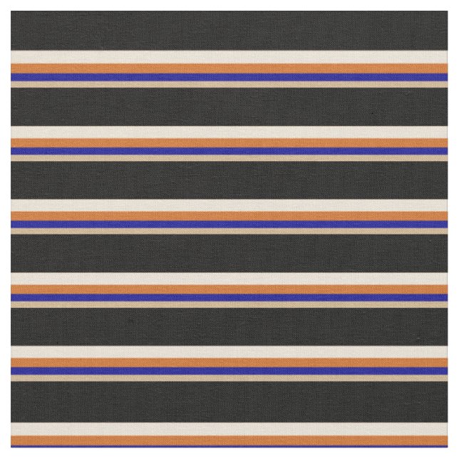 Tan, Dark Blue, Chocolate, Bisque, and Black Fabric (Close Up)