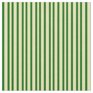 Tan & Dark Green Coloured Stripes/Lines Pattern Fabric