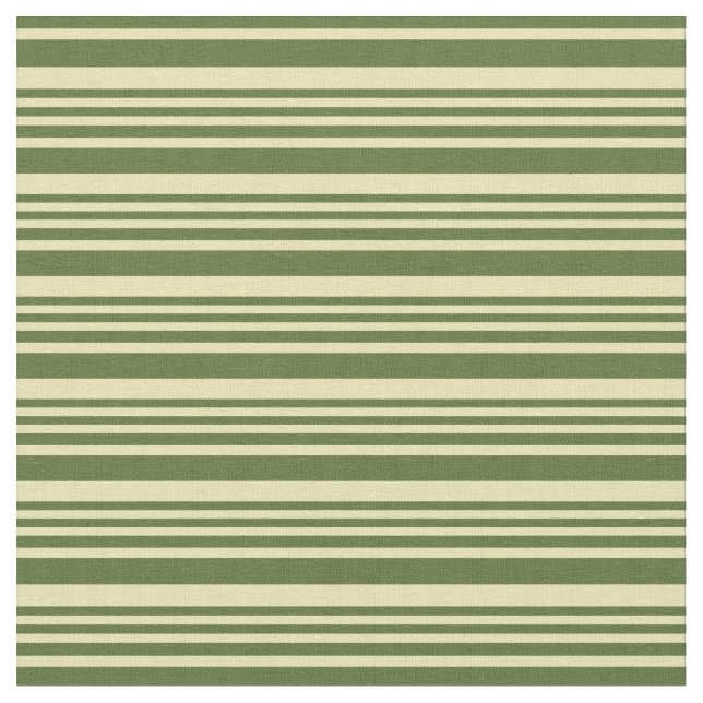 Tan & Dark Olive Green Coloured Pattern Fabric (Close Up)