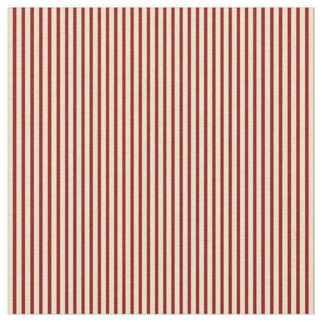 Tan & Dark Red Lines/Stripes Pattern Fabric (Close Up)