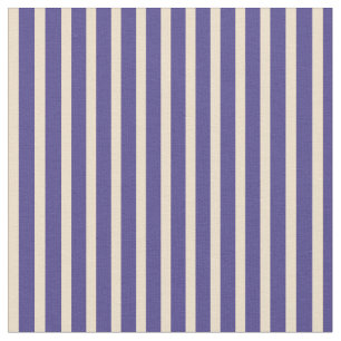 Tan & Dark Slate Blue Coloured Pattern of Stripes Fabric