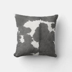 Tan de vache et Motif blanc Imprimer le coussin
