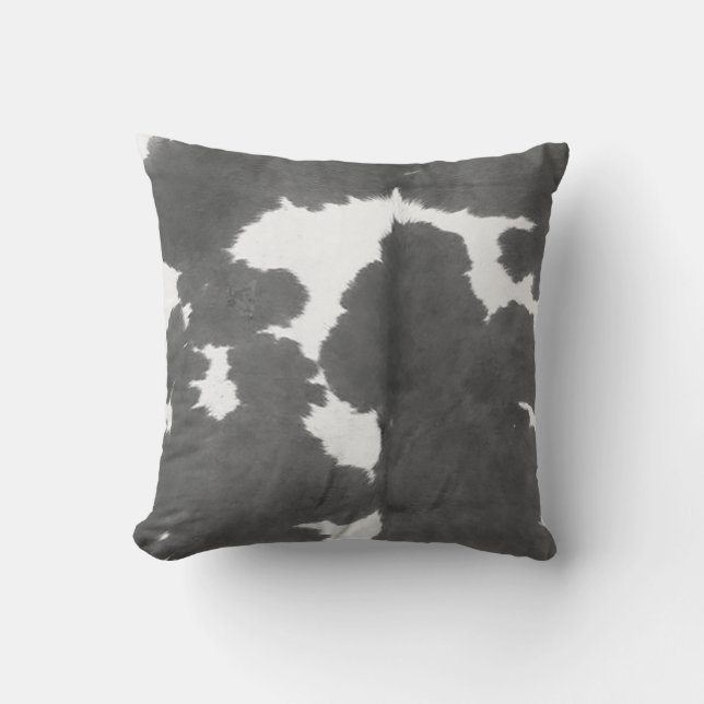 Tan de vache et Motif blanc Imprimer le coussin (Recto)