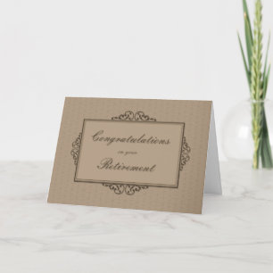 Tan Deco Retirement Card