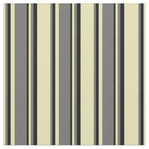 Tan, Dim Grey, and Black Pattern of Stripes Fabric