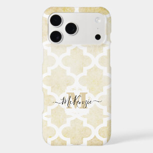 Tan Distressed Moroccan Tile Personalized iPhone