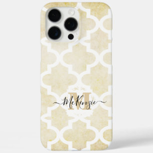 Tan Distressed Moroccan Tile Personalized iPhone iPhone 16 Pro Max Case
