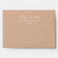 Tan Earth Tone Mariage Adresse de retour Enveloppe