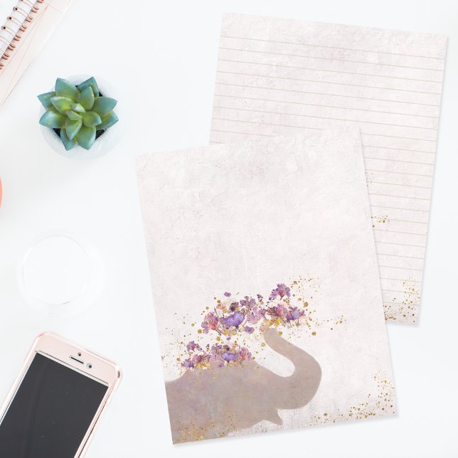 Tan Elephant Dreamy Boho Chic Scrapbooking Papier (Créateur téléchargé)