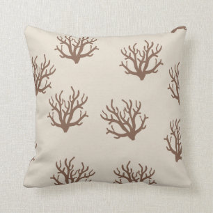 Tan et coussin de corail Brown de motif