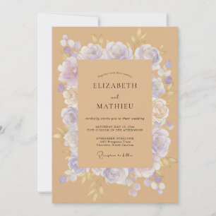 Tan Ethereal Romantic Wedding Invitation
