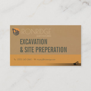 Tan Excavation Site Preparation Business Card