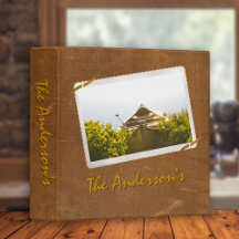 Tan Faux Leather Customizable Photo And Text