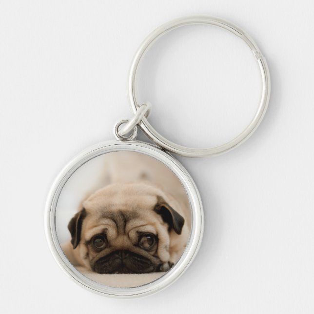 Tan Female Pug Keychain (Front)