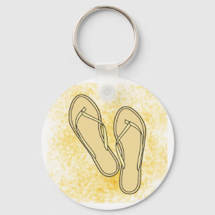 Tan Flip Flops Keychain