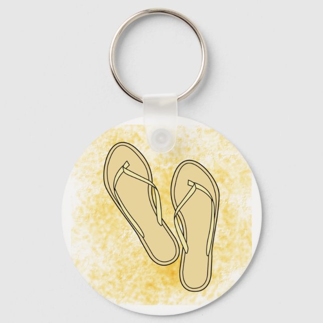 Tan Flip Flops Keychain (Front)