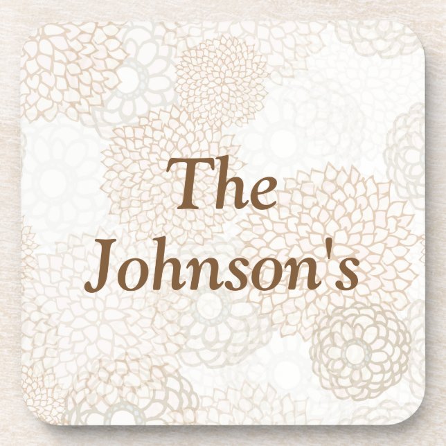 Tan Floral Coaster (Front)