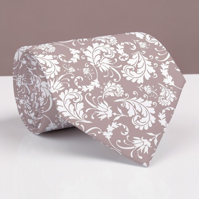 Tan Floral Pattern Custom Necktie (Creator Uploaded)