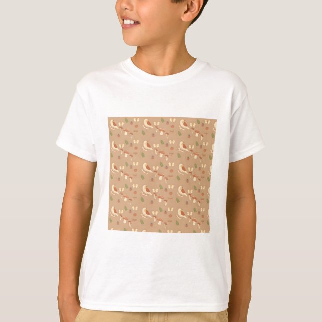 Tan forest wildlife nature print T-Shirt (Front)