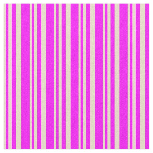 Tan & Fuchsia Coloured Lined Pattern Fabric (Close Up)