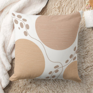 Tan Geometric Earth Tones   Throw Pillow