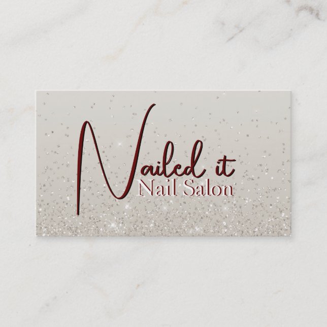 Tan Glittery  Business Card (Front)