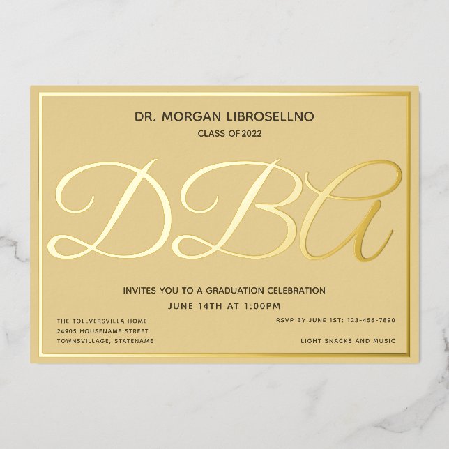 Tan Gold DBA Graduation (Front)