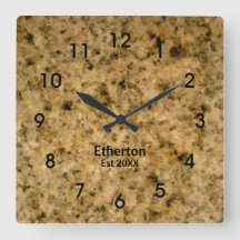 Tan Granite Style Pattern Acrylic Wall Clock