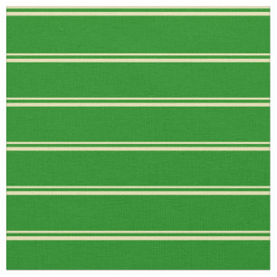 Tan & Green Stripes/Lines Pattern Fabric