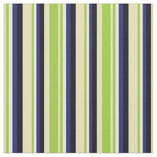 Tan, Green, White, Midnight Blue & Black Coloured Fabric