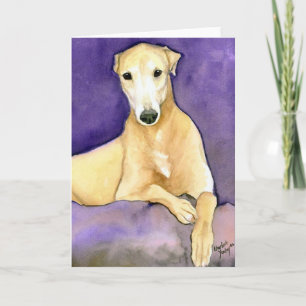 "Tan Greyhound" Dog Art Greeting Card