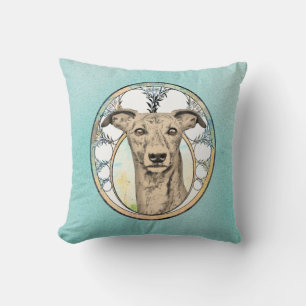 Tan Greyhound Throw Pillow