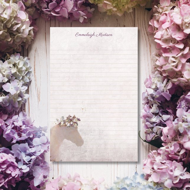 Tan Horse Dreamy Boho Chic Monogram Stationery (Creator Uploaded)