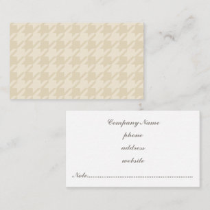 Tan Houndstooth Carte de visite