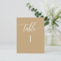 Tan Jaune, Minimaliste Moderne Numéro De Table