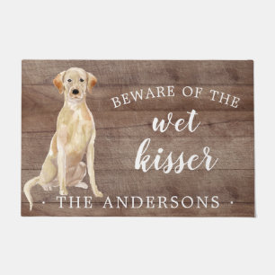 Tan Lab Dog Personalized Door Mat
